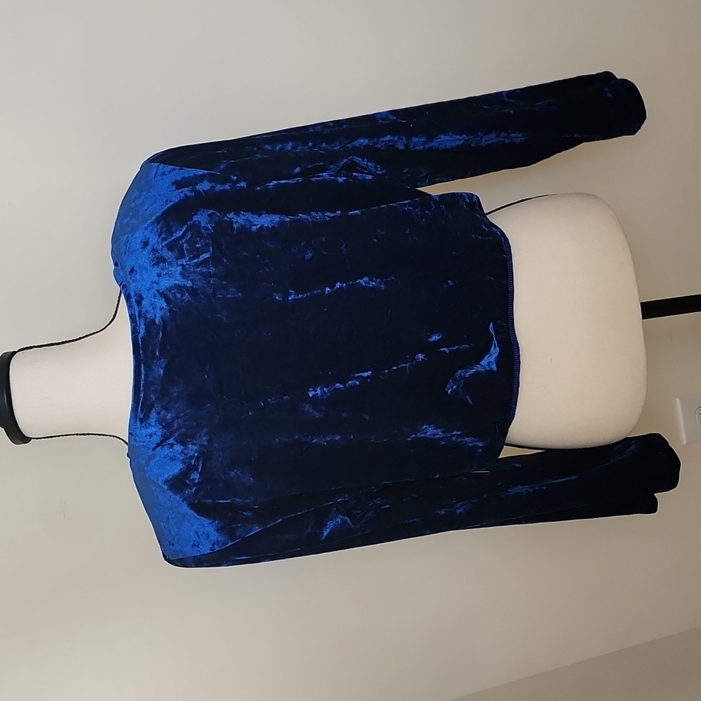 Crushed Velvet Surplice Crop Top - Picture 4 of 5